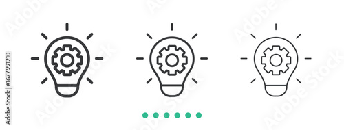 Mechanical idea icon. Thin line icon vector