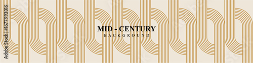 Stripe line mid century background vector for retro aesthetics, minimal art, and graphic design. Useful for illustrating a timeless, classic feel.