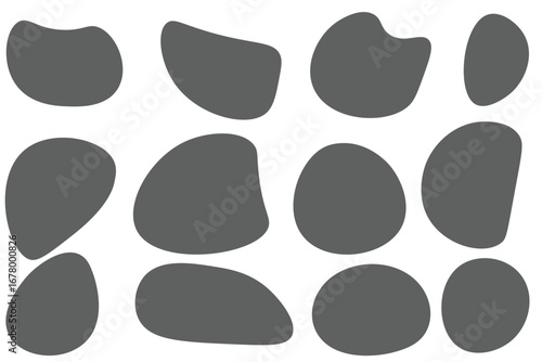 Blob shapes black collection vector design elements isolated. Random blob circles icon set. Isolated on a white background.
