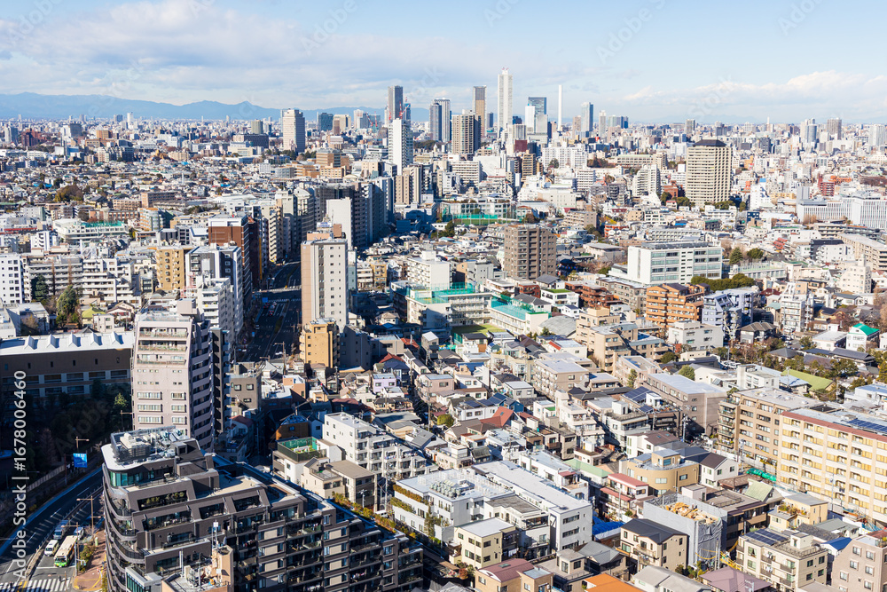 Obraz premium 文京シビックセンターから見る池袋方面の街並み