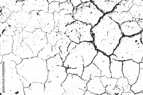 Abstract Black and White Cracked Grunge Texture Vector Background