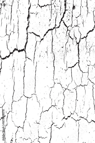 Abstract Distressed White Surface with Black Cracks Texture Vector