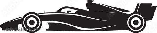 Sleek Formula Racing Car Silhouette Vector Illustration for Speed and Competition