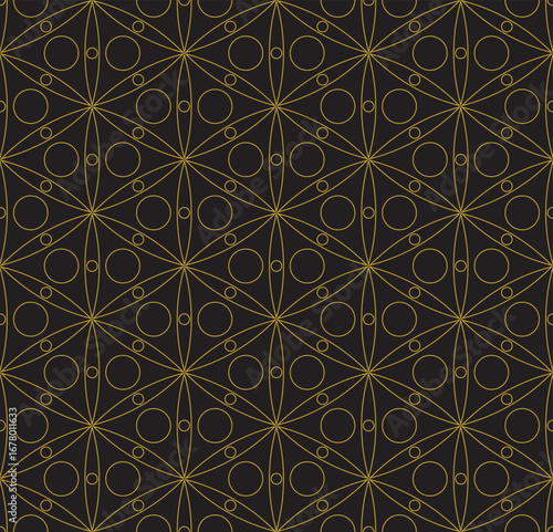 Seamless Geometric Pattern with Golden Lines – Luxury Vector Wallpaper and Tile Design
