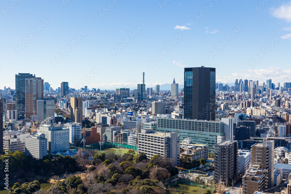 Obraz premium 文京シビックセンターから見る新宿方面の街並み