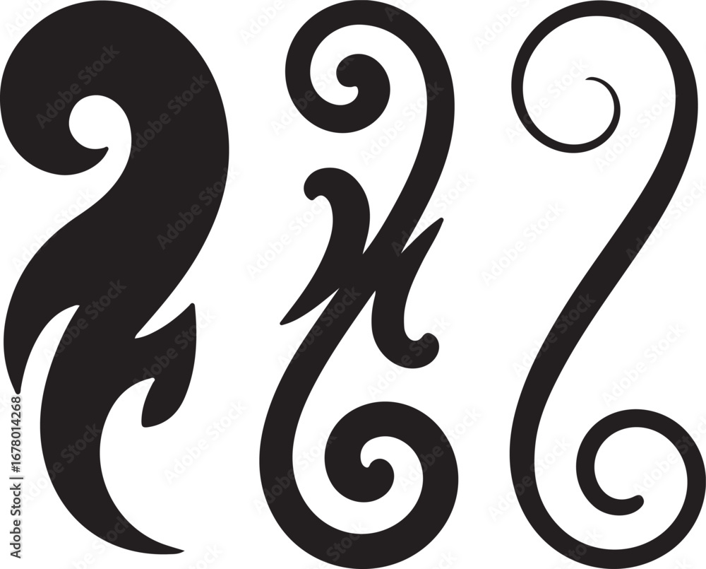 Obraz premium Elegant Swirls and Flourishes Vector Set for Decorative Elements and Graphic Projects