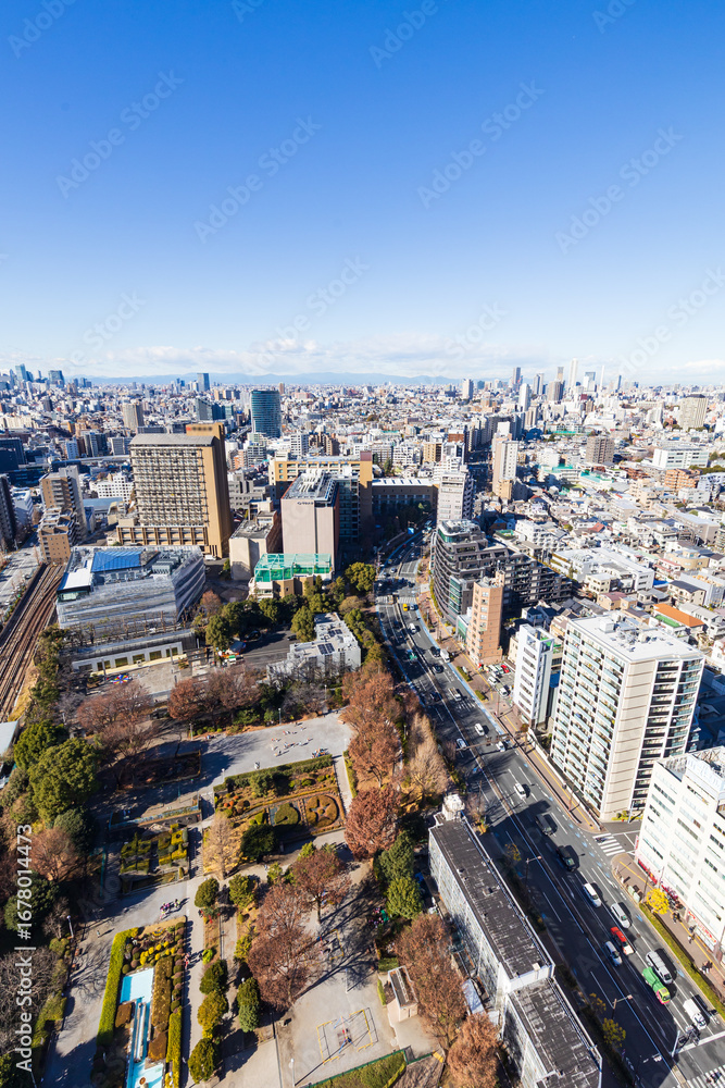 Obraz premium 文京シビックセンターから見る池袋と新宿方面の街並み