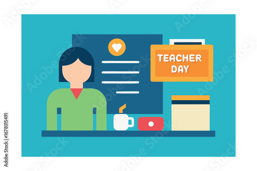 vector illustration of teacher day people design icon