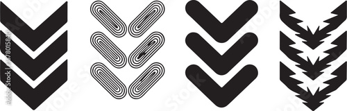Chevron Arrows Vector Set Downward Pointing Directional Elements Geometric Shapes