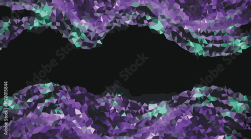 Purple and teal geometric abstract green