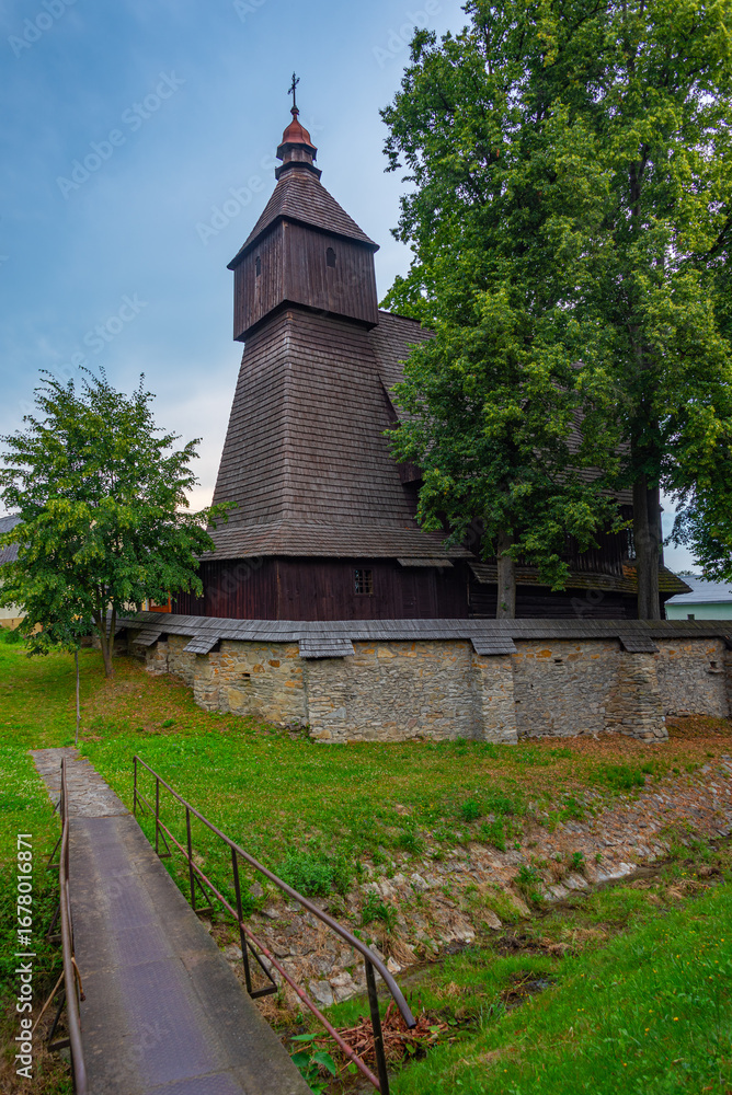 Fototapeta premium st. francis of assisi church in Hervartov, Slovakia