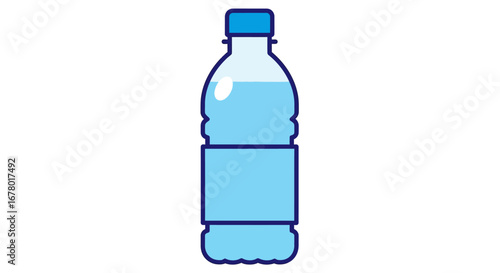 Refreshing Hydration A Clear Plastic Bottle Filled with Pure Water, Perfect for Any Refreshment Need, Emphasizing Health and Well-being