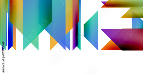 Abstract geometric shapes, vibrant colors, dynamic composition. Modern design elements create visual interest, bold patterns.