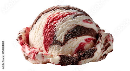 Top View of Ice Cream Scoop Isolated on Transparent Background, png