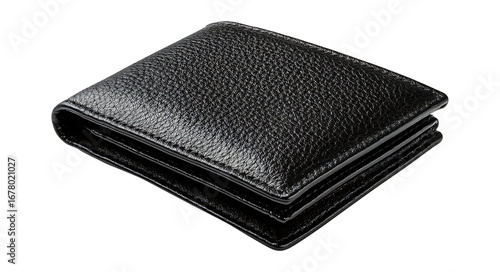 Top View of Black Wallet isolated on transparent background, png