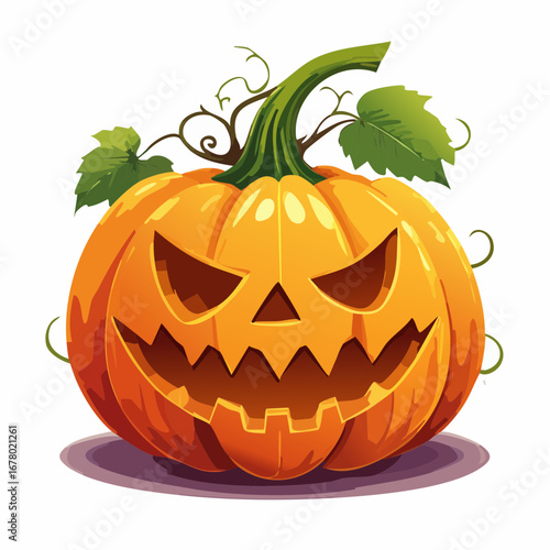 ハロウィンのジャック・オー・ランタン　アニメ風