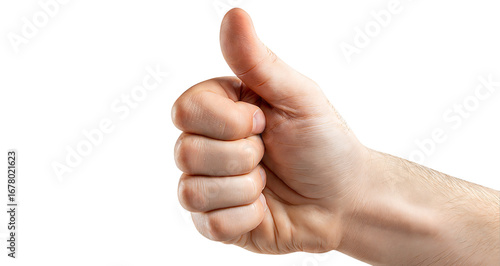 Real Hand Showing Thumbs Up isolated on transparent background, png