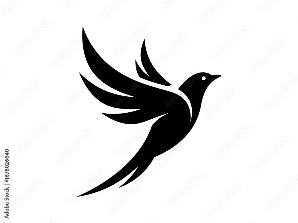 Obraz premium Elegant Black and White Bird Illustration