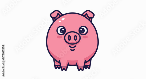 Adorable Pink Pig Illustration for Children's Books, Educational Materials, and Farm-Themed Designs. Perfect for Animal-Related Projects.