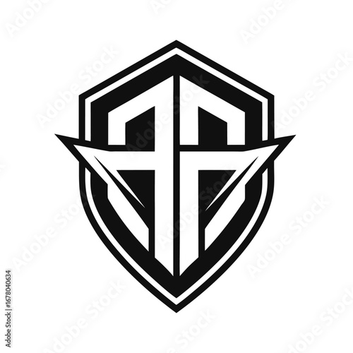 Flat Black-and-White Initials Badge for Contemporary Teams