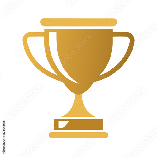 Golden Trophy Icon with Bold Sans-Serif Branding