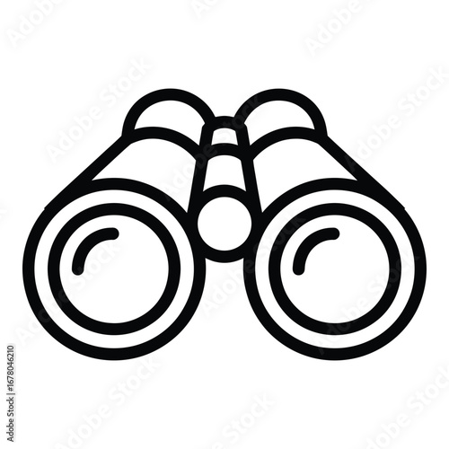 Binoculars outline icon for exploration and observation with a simple and modern design style  vector silhouette
