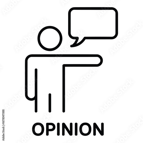 Person expressing an opinion with speech bubble and arm extended in a speaking gesture icon design  vector silhouette