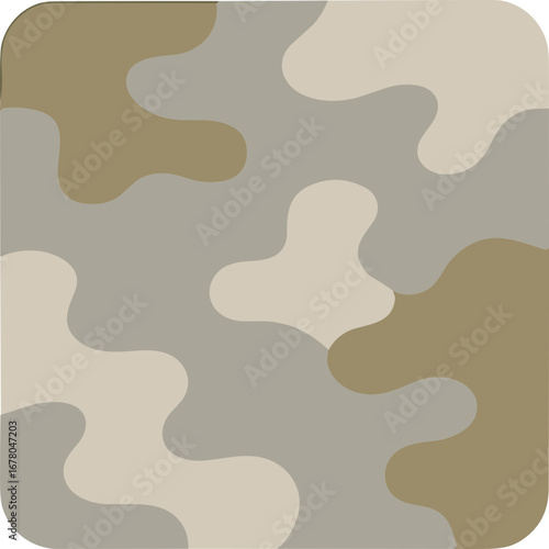 Simple Flat Camouflage Pattern with Earthy Tones Square Shape Background