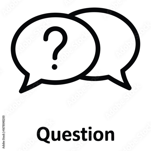 Question mark in speech bubbles representing inquiry communication and seeking information or help online  vector silhouette