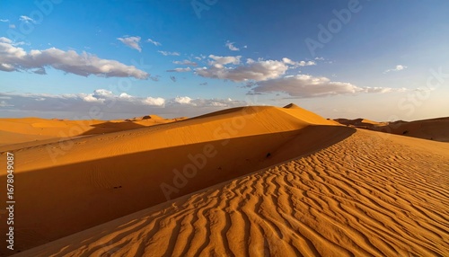 Golden Sand Dunes Under a Clear Blue Sky