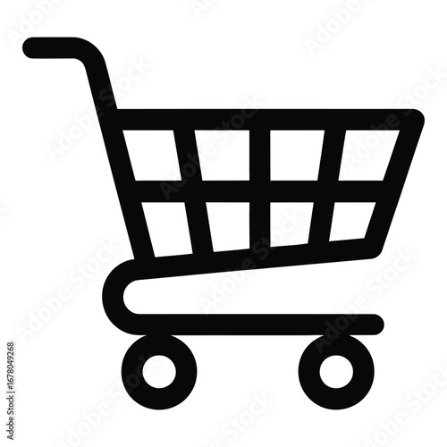 A simple black and white shopping cart icon for online retail and e commerce applications use this graphic 96  vector silhouette