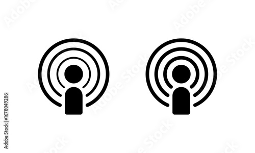 Podcast and broadcasting icon. Audio streaming symbol