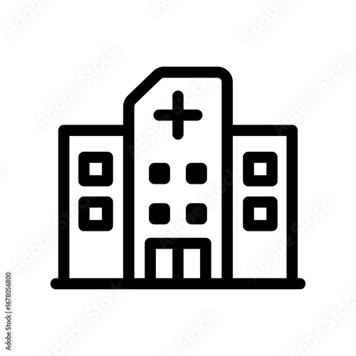 Hospital Line Icon of Healthcare Service Icon Set