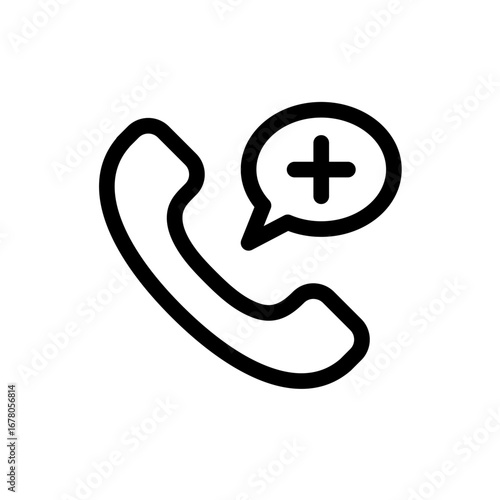 Medical Hotline Line Icon of Healthcare Service Icon Set