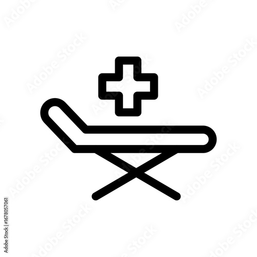 Medical Stretcher Line Icon of First Aid and Emergency Care Icon Set