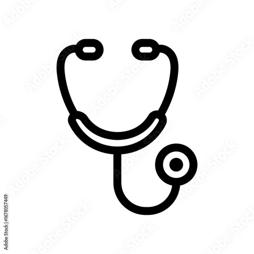 Stethoscope Line Icon of Medical Equipment Icon Set