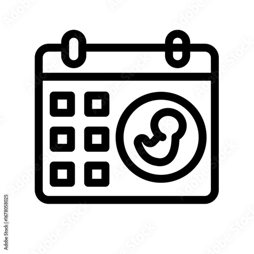 Prenatal Appointment Line Icon of Pregnancy and Maternity Icon Set