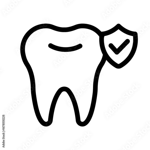 Tooth Health Line Icon of Dental Care Icon Set