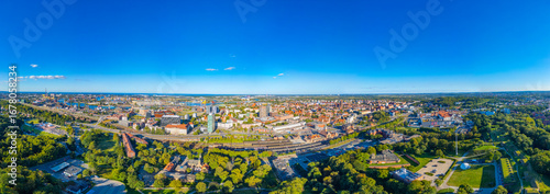 Aerial view of the city center of Gdansk, Poland