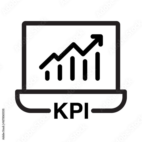 KPI Dashboard KPI Line Icon of KPI and Performance Tracking Icon Set