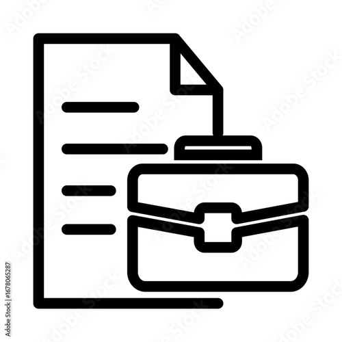 Employment Contract Line Icon of Human Resources and Recruitment Icon Set