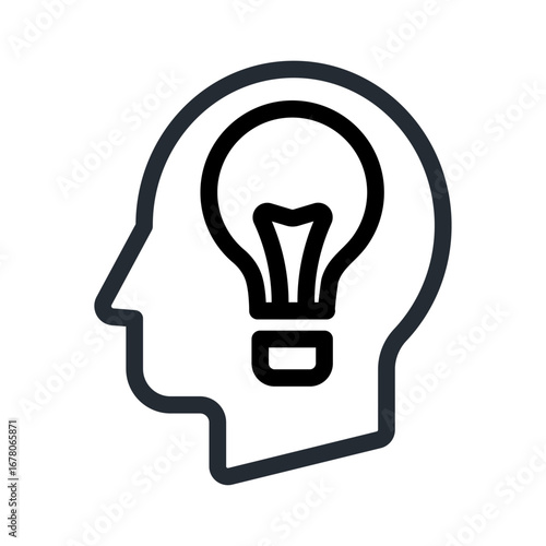 Innovation Thinking Line Icon of Startup and Pitch Deck Icon Set