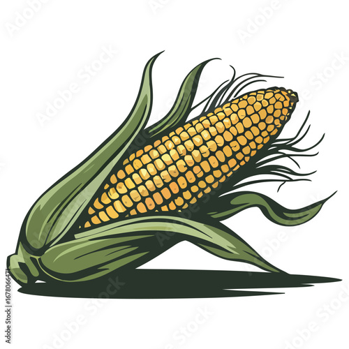 corn cobs isolated on white