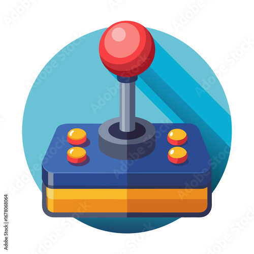 Minimal Twin-Joystick Icon – Retro Button Flat Vector Gaming Brand Design