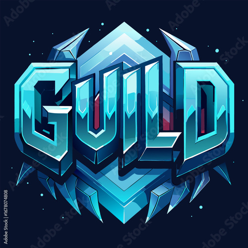 3D “Guild” Typography with Frosty Edges and Space-Themed Dark Background