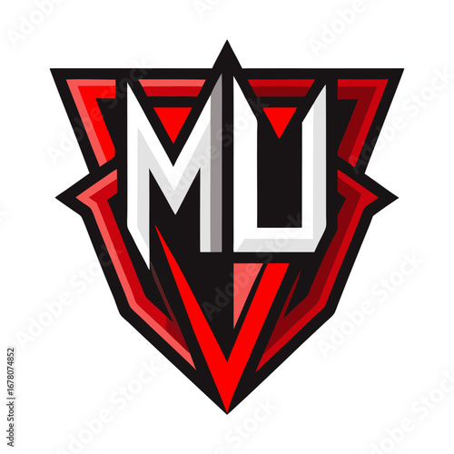 Angular “MU” Lettermark with Strong Symmetry and Modern Font Flair