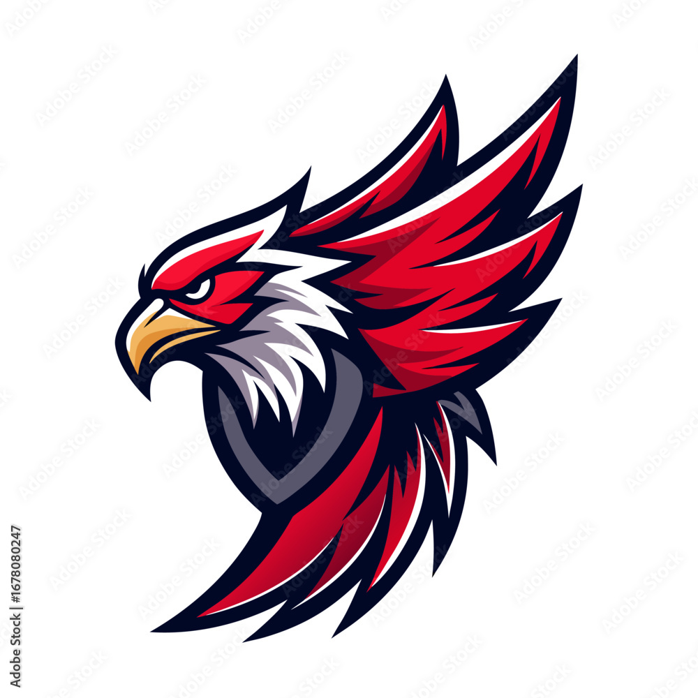 Obraz premium Modern Eagle Logo with Bold Contrasts and Stylized Wing Flow for High-Impact Clarity
