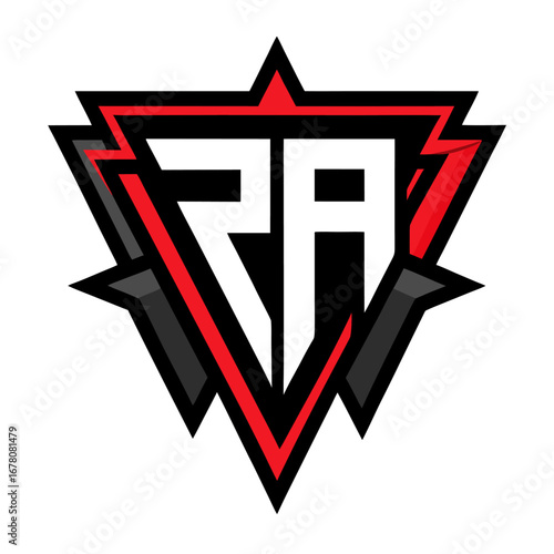 Creative “RA” Monogram with Offset Alignment in Bold Black Vector Shapes for Esports Branding