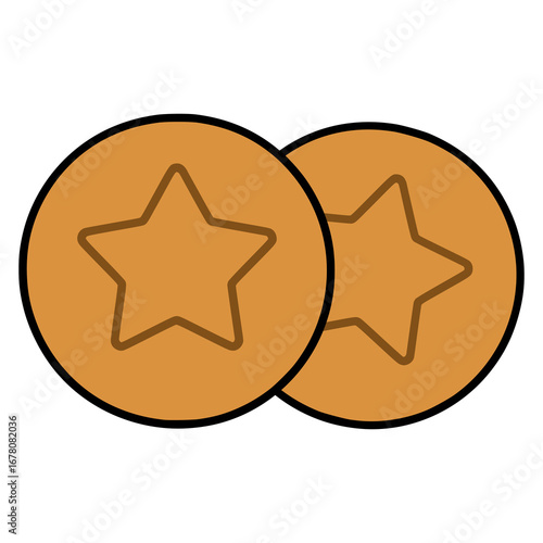 sweet dalgona candy flat color vector illustration template design