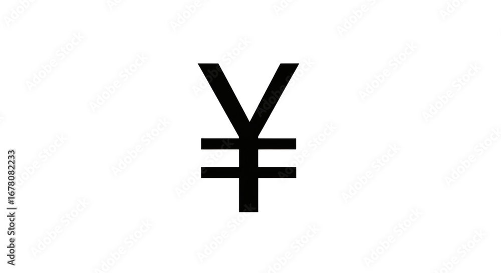 Fototapeta premium Sleek and modern Japanese Yen symbol illuminated against stark black background, a minimalist aesthetic.
